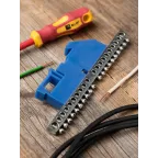 Шина нулевая N 63.20 (DIN изолятор) никель