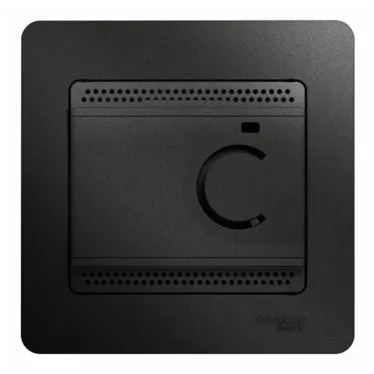 GLOSSA термостат эл.теплого пола с датчиком,от+5до+50°C,16A,в сборе, антрацит