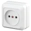 Розетка Intro Quadro 2-201-01 без заземления 2P, 16А-250В, IP20, ОУ, белый