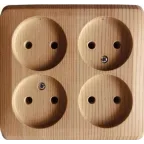 ЭТЮД Розетка четырехместная наружная без заземления без шторок 16А 250B сосна