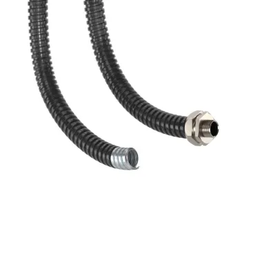 Металлорукав DN 50мм в герметичной ПВХ изоляции, Dвн 50,5 мм, Dнар 57,0,25 м, цвет чёрный