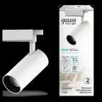 Светильник светодиодный трековый на шинопровод ДПО 20 Вт 1650 лм 4000К AC 220В Белый IP20 D85х210мм однофазный угол 24 грд Track Gauss
