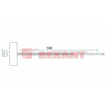 Хомут под маркер nylon 100x2,5 мм 100 шт. белый, REXANT