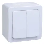Гермес PLUS Выключатель двухклавишный ВС20-2-0-ГПБ наружный IP54