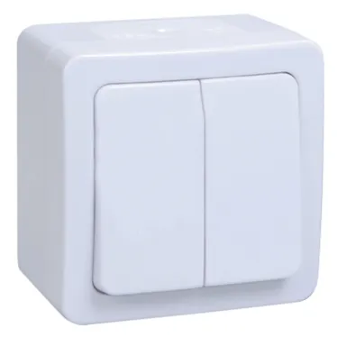 Гермес PLUS Выключатель двухклавишный ВС20-2-0-ГПБ наружный IP54