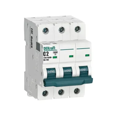 Выключатель автоматический 3P кривая C 2A 10кА ВА-105