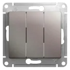 GLOSSA выключатель 3-клавишный сх.3 платина
