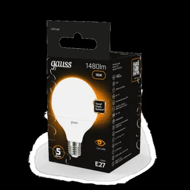 Лампа светодиодная LED 16 Вт 1480 лм 3000К шар G95 теплый E27 AC 220В Black Gauss