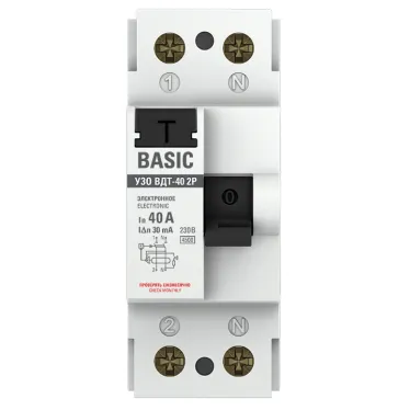 Устройство защитного отключения УЗО ВД-40 2P 40А/30мА электронный Basic