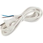 Шнур сетевой с вилкой UX-2x0,75-2m-W 2м ПВС 2x0,75мм2 белый