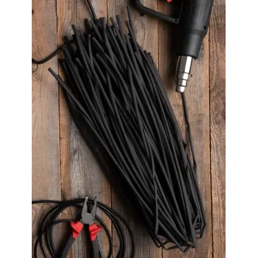 Трубка термоусаживаемая ТУТ нг 6/3 черная в отрезках по 1м PROxima