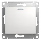 Выключатель одноклавишный, с подсветкой, в рамку, схема 1а, белый