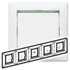 VALENA Рамка 5 постоа горизонтальная белый/кристалл