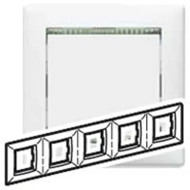 VALENA Рамка 5 постоа горизонтальная белый/кристалл