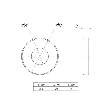 Шайба плоская усиленная M8