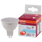                  Лампа светодиодная LED 7Вт GU5.3 MR16 110 град. (замена 80Вт) белый, диммируемая OSRAM
               