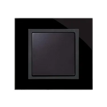 Рамка на 4 поста, S82N, чёрный - графит (стекло)