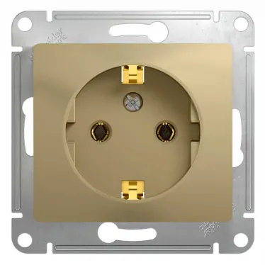 GLOSSA Розетка с заземлением в рамку титан