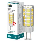                  Лампа светодиодная CORN капсула 3Вт 12В 4000К керамика G4 IEK
               