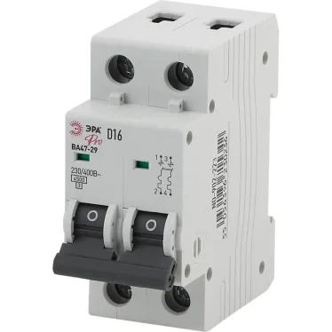 Автоматический выключатель ВА47-29 2Р 16А 4,5кА кривая D