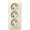 BLANCA Розетка наружная 3-я без заземления без шторок с изолирующей пластиной, 16А, 250В, молочный, рос