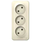 BLANCA Розетка наружная 3-я без заземления без шторок с изолирующей пластиной, 16А, 250В, молочный, рос