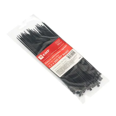 Хомут 2.5х200 черный нейлон (100шт)