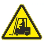 Знак W 07 ''Внимание. Автопогрузчик'' 200х200х200 мм, металл ГОСТ Р 12.4.026-2001