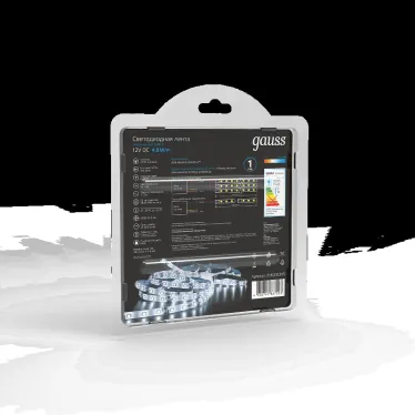 Лента светодиодная LED 2835/60-SMD 4.8 Вт/м 210 лм/м 6500К DC 12В IP66 8мм (блистер 5м) Black Gauss