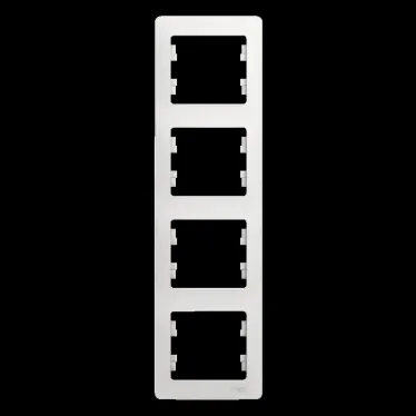 GLOSSA Рамка 4 поста вертикальная белый