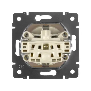 VALENA Розетка с заземлением с крышкой в рамку слоновая кость