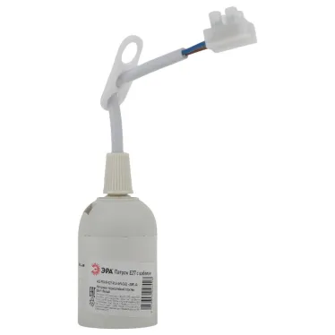 Патрон Е27 с клеммной колодкой,пластик, белый (50/200/6000)