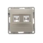 W59 Розетка двойная компьютерная категория 5е скрытая в рамку шампань