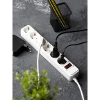 Фильтр сетевой 6x5м 10А/2.2кВт с выключателем с заземлением ПВС 3х0.75 Блокбастер PROxima