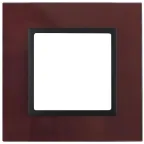 Рамка на 1 пост, стекло, Эра Elegance, бордо+антр, 14-5101-25