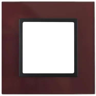 Рамка на 1 пост, стекло, Эра Elegance, бордо+антр, 14-5101-25