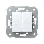 Механизм для управления жалюзи (кнопки без блокировки), 10А 250В, S27, белый