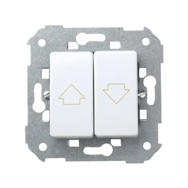 Механизм для управления жалюзи (кнопки без блокировки), 10А 250В, S27, белый