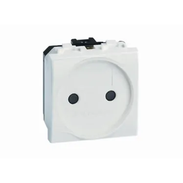 BRAVA Розетка без заземления со шторками черная, 2 мод.