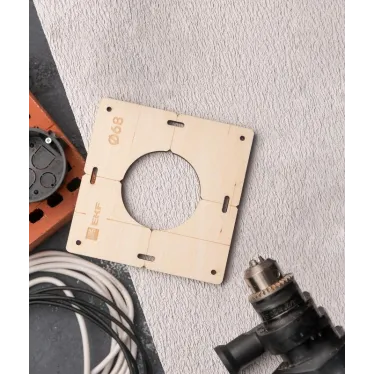 Шаблон для подрозетников c 1 отв. диам. 68 мм Expert