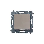 Переключатель двухклавишный Levit кофе макиато / белый