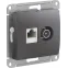 GLOSSA РОЗЕТКА двойная ТВ + компьютерная RJ45, кат. 5Е, ГРАФИТ