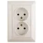 Розетка Intro Solo 4-204-02 без заземления 2х2P, 16А-250В, IP20, СУ, слоновая кость