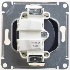 GLOSSA Розетка без заземления антрацит в рамку