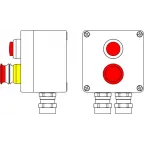 Взрывозащищенный пост управления из алюминия CPE-A-12 -(1xLR(220) -1xP3E(11)) - 2x6018AASBKGM2SB(C)1Ex d e IIC T6 Gb / Ex tb IIIC T80°C Db IP66