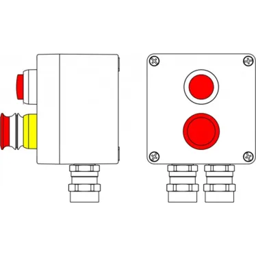 Взрывозащищенный пост управления из алюминия CPE-A-12 -(1xLR(220) -1xP3E(11)) - 2x6018AASBKGM2SB(C)1Ex d e IIC T6 Gb / Ex tb IIIC T80°C Db IP66