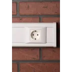 Розетка 45х45 (2 модуля), с заземлением, белая, пря мая