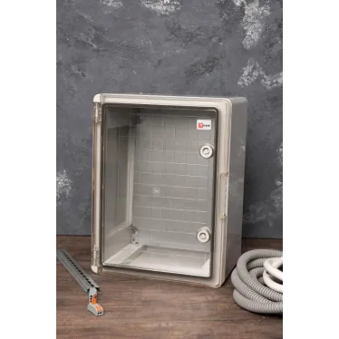 Бокс пластиковый с монтажной платой прозр. дверь 400х300х220 мм IP65 PROxima