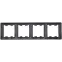 GLOSSA Рамка 4 поста горизонтальная антрацит