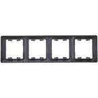 GLOSSA Рамка 4 поста горизонтальная антрацит
